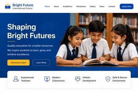 School Management Website screenshot